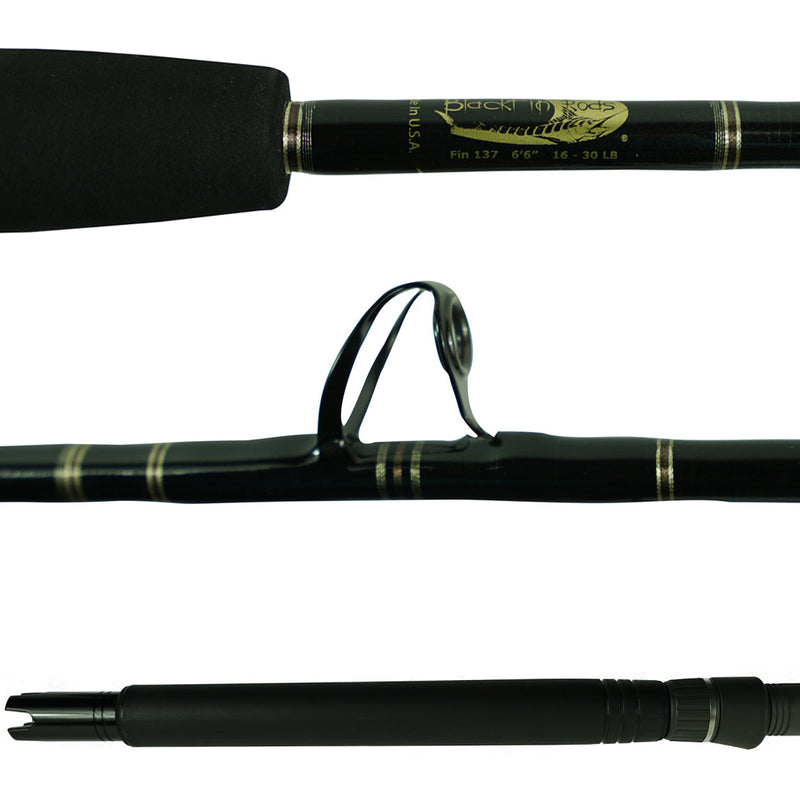 Load image into Gallery viewer, Blackfin Rods Fin 138 Circle Hook Fishing Rod 7'0" Rod 16-30lb Line Weight Circle Hook Rod 100% E-Glass blank Fuji Graphite Reel Seat Slick Butt Fuji Aluminum Oxide Guides Mod Fast Action Targeted Species: Tuna, Kingfish, Mahi Mahi, Sailfish