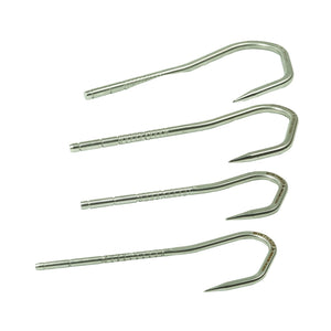 Hook Blackfin 4' Gaff with 2" WT Hook 100% E-Glass blank 2" Hook How to choose a fishing gaff  In general, fish under 50lbs only need a gaff hook with a gap measuring 2” to 3”, but on some species such as dorado, king mackerel, barracuda and other slim-bodied species, a 2” hook is almost always the best choice. Fish over 50lbs should be gaffed using a 3” or 4” hook. On some species such as sharks, large tuna and jumbo cobia, 4” is best.
