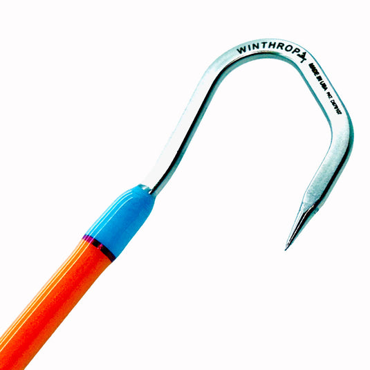 Blackfin 6' Gaff with 2" WT Hook 100% E-Glass blank  Winthrop Hook Painted Blank-Bright Orange 2