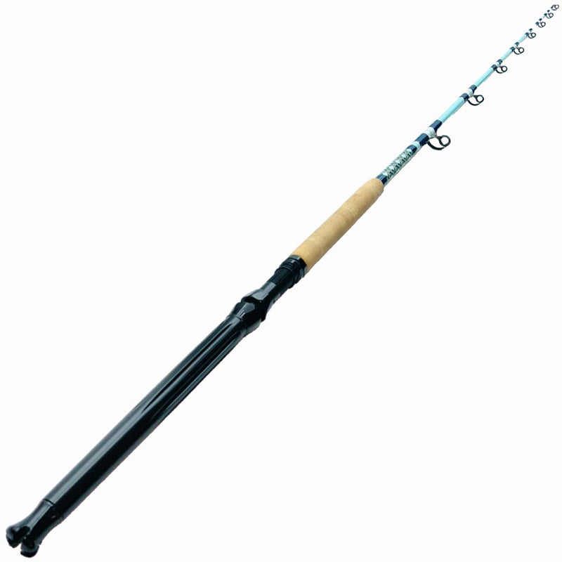 Load image into Gallery viewer, Built just like our Fin 139, this beautiful rod comes equipped with Big Game Cork, Black Winthrop Epic Butt, Fuji heavy duty guides and top. Full length photo
