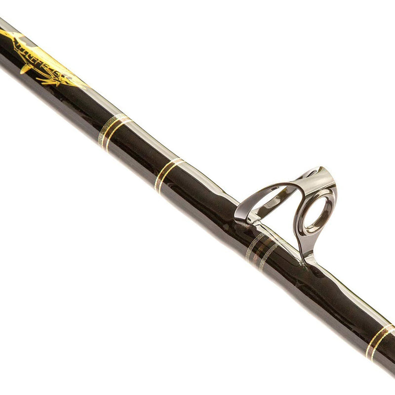 Load image into Gallery viewer, Blackfin Rods Fin 137 Fishing Rod 6'6" Rod 16-30lb Line Weight Circle Hook Rod Fuji aluminum oxide guides Stuart slick butts and metal gimbals Fuji graphite reel seats The blanks are a very slow in action and have a parabolic action that is ideal for use of circle hooks. Greatly increasing hook up ratios Targeted Species: Tuna, Kingfish, Sailfish, Mahi Mahi