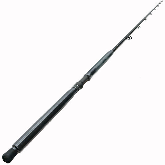 Blackfin Rods Fin 63 Fishing Rod 8'0" Rod 30-50lb Line Weight Bottom Rod 100% E-Glass blank Fuji Graphite Reel Seat EVA grips Fuji Aluminum Oxide Guides. Full rod photo