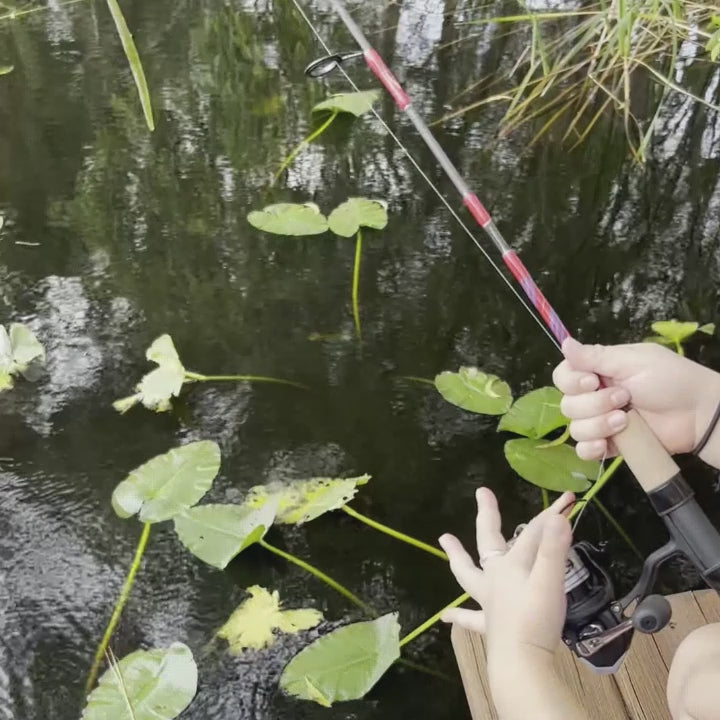 Load and play video in Gallery viewer, Li'l Finz Kids Spinning Rod