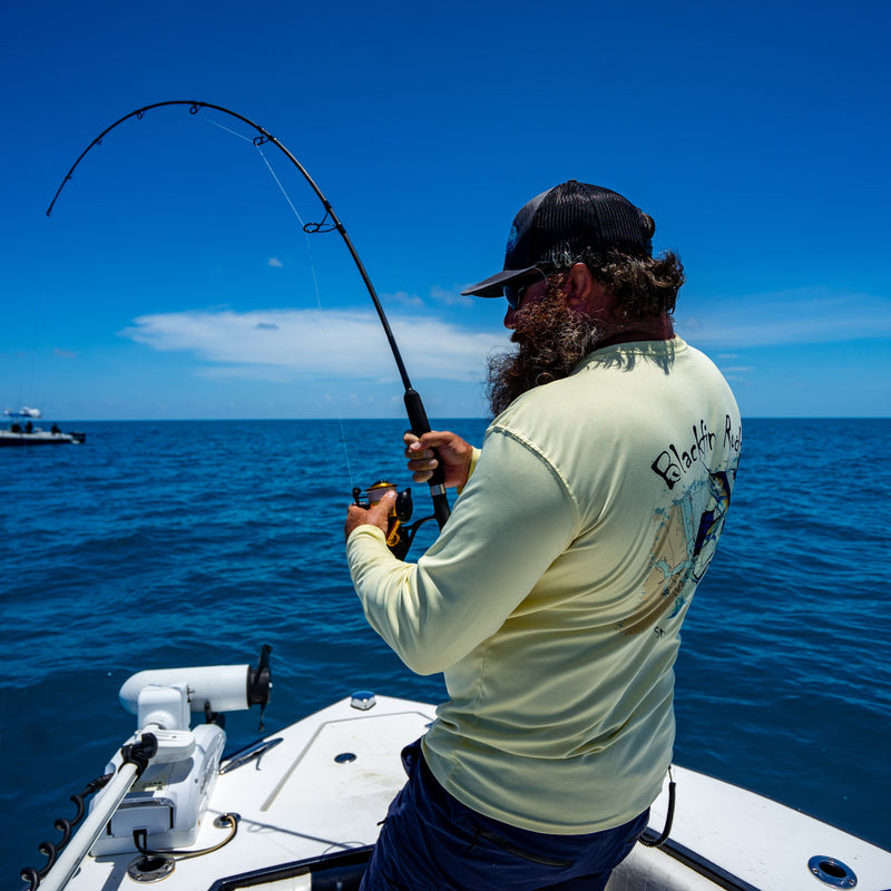 Load image into Gallery viewer, Blackfin Rods Solo Rod is a highly versatile spinning rod on the water
