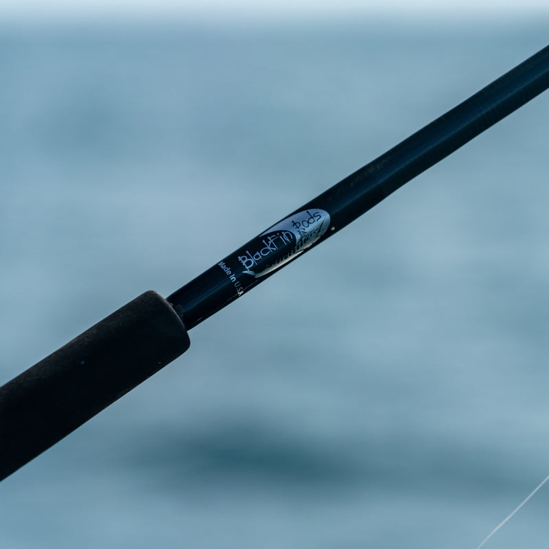 Load image into Gallery viewer, Logo on the Blackfin Rods Solo Rod versatile spinning rod