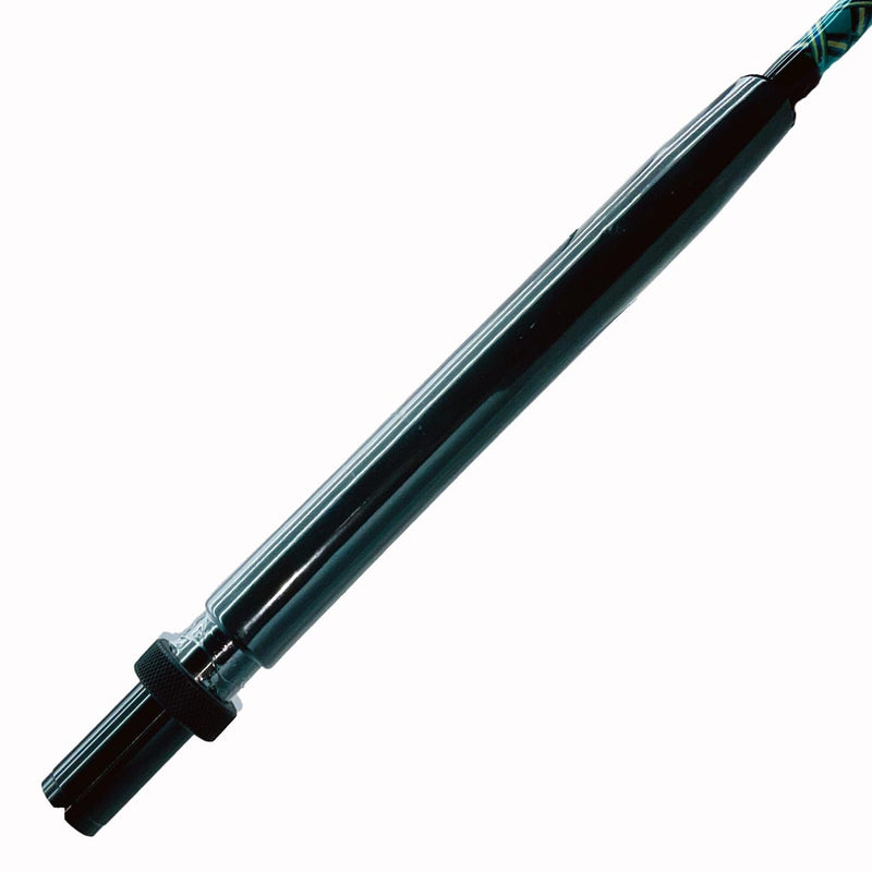 Load image into Gallery viewer, Comparable to our Fin 177 just a few inches shorter. This rod comes complete with AFTCO Swivel Top, AFTCO heavy duty guides, EVA grip, and a size 4 AFTCO Collet and Ferrule. Black collet and ferrule and foam grip showing. 
