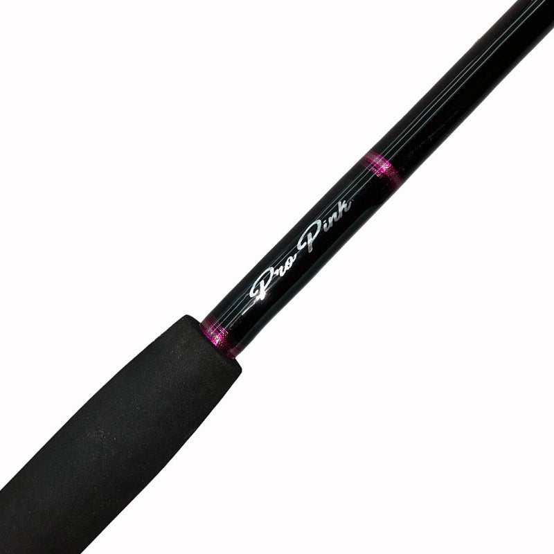 Load image into Gallery viewer, New look, same Pro Pink! New pro pink label in silver shown. Hot and light metallic pink used for trims. Partial foam grip shown.
