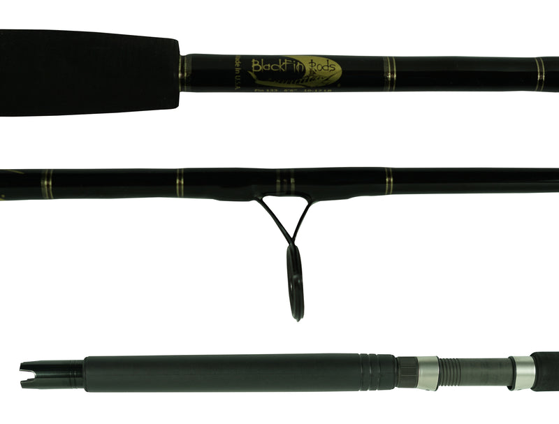 Load image into Gallery viewer, Blackfin Rods Fin 133 Fishing Rod 6&#39;6&quot; Rod 10-17lb Line Weight Spinning Rod 100% E-Glass blank Fuji Graphite Reel Seat Slick Butt Fuji Aluminum Oxide Guides Fast Action Targeted Species: Tuna, Kingfish, Sailfish, Mahi Mahi
