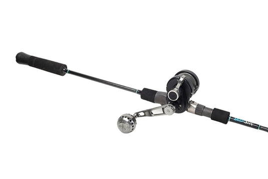 The JG20 Slow Pitch Jigging Rod & Reel Combo is paired with SPPE3050C a size 20 Conventional Reel. Product Features:  Solid Hand Made Construction Light Weight and Durable Very Sensitive High Performance, Power Rating 3-5 Made of Japanese Toray Carbon Fiber EVA Grips with Rubber Comfort Gimbal Rated for Jigs 120-300g Strong Fishing Power High Speed, Lightweight Reel with Power Knob