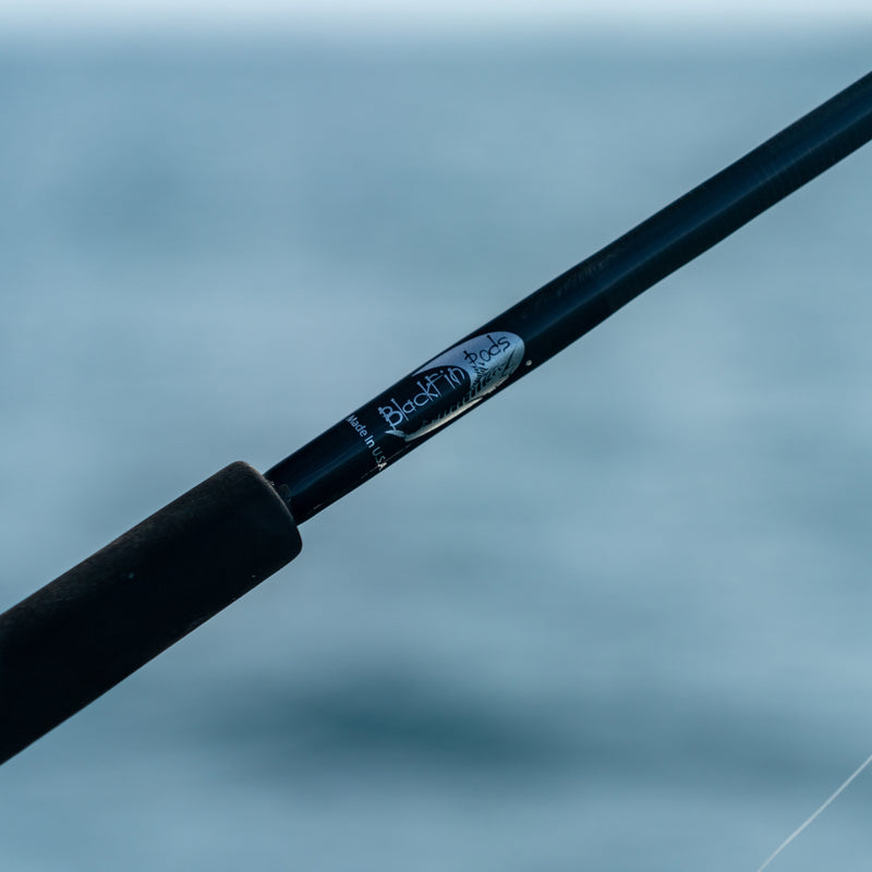 Load image into Gallery viewer, Logo on the Blackfin Rods Solo Rod versatile spinning rod
