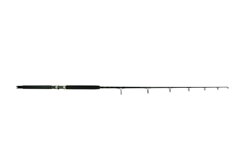 Load image into Gallery viewer, Blackfin Rods Fin 157 Fishing Rod 5&#39;6&quot; Rod 60-100lb Line Weight 100% E-Glass blank Aftco Short straight Black  Unibutt Aftco Roller Guides Fast Action Targeted Species: Tuna
