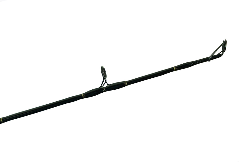 Load image into Gallery viewer, Blackfin Rods Fin 157 Fishing Rod 5&#39;6&quot; Rod 60-100lb Line Weight 100% E-Glass blank Aftco Short straight Black  Unibutt Aftco Roller Guides Fast Action Targeted Species: Tuna
