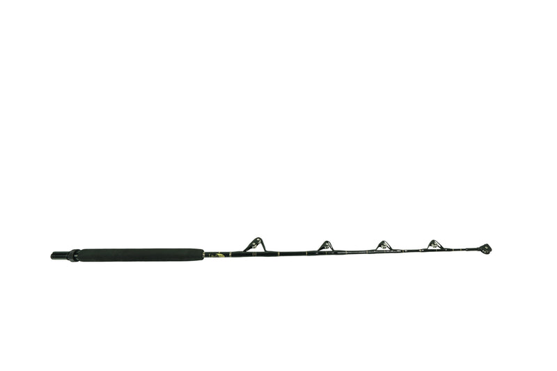 Load image into Gallery viewer, Blackfin Rods Fin 156 Fishing Rod 5&#39;6&quot; Rod 50-80lb Line Weight Stand Up Rod 100% E-Glass blank Aftco Short straight Black  Unibutt Aftco Roller Guides Fast Action Targeted Species: Tuna 2
