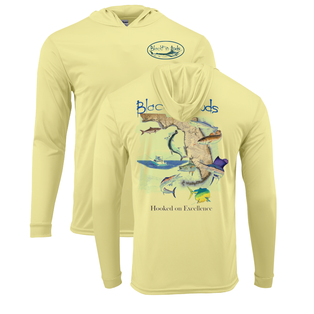Blackfin Long Sleeve Hooded Surf Shirt Pale Yellow / X-Large