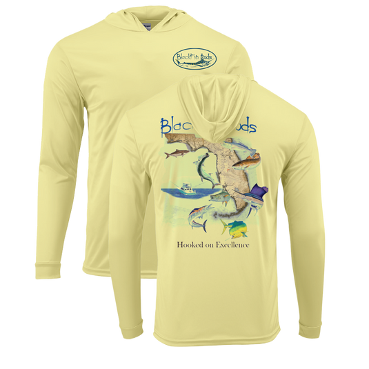 Blackfin Long Sleeve Hooded Surf Shirt Pale Yellow / Small